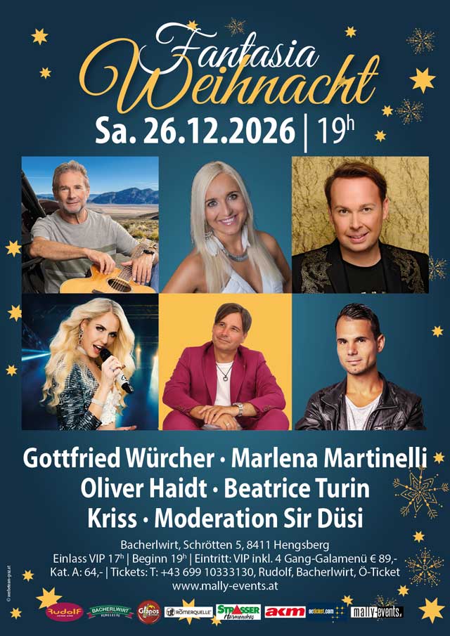 Fantasia Weihnachtsshow 2026 Bacherlwirt Hengsberg